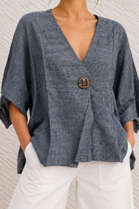 outlet Blusa Begonia Azul Melange