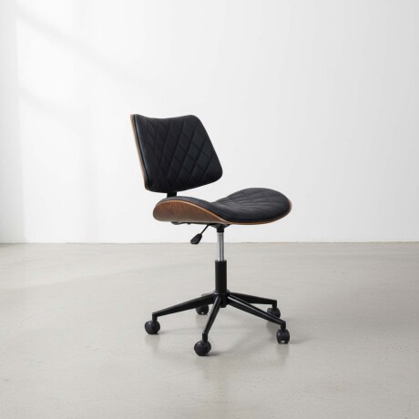 ASIENTO OFICINA MADERA-Y-PU NEGRO ELEGANT