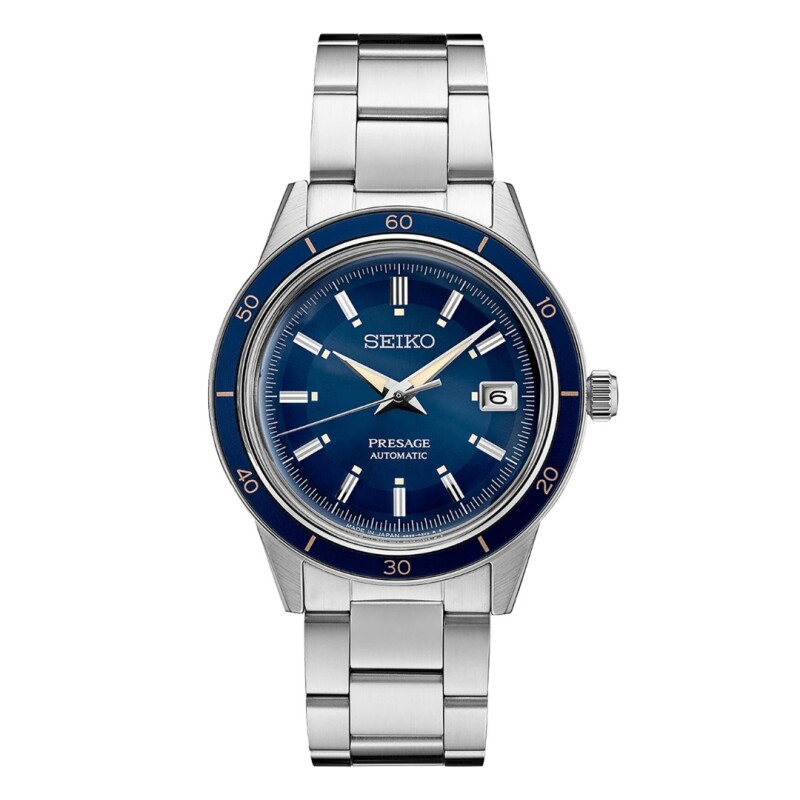 Reloj Seiko Pressage SRPG05J1 para hombre con correa de acero Azul
