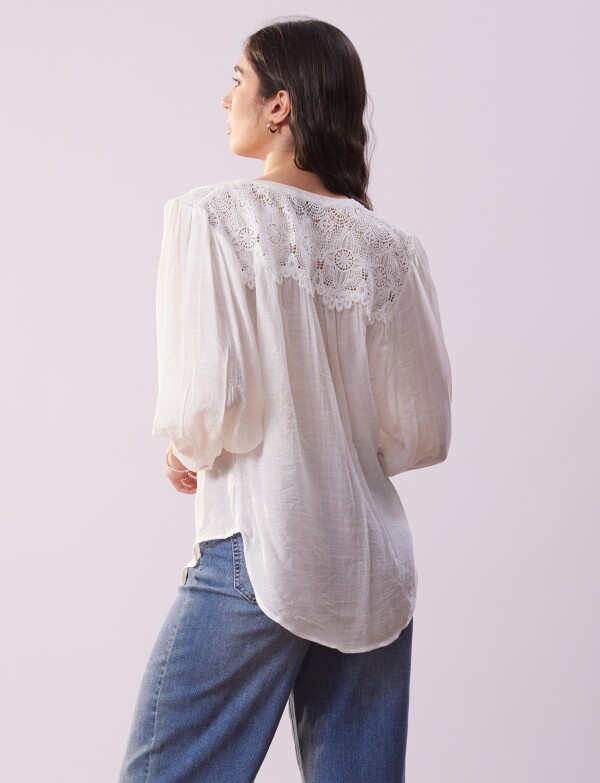 Blusa Crochet BLANCO