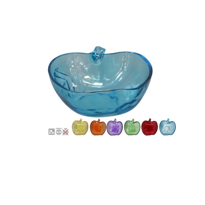 Bowl Manzana de Cristal 12,5 x 13 cm Colores Surtidos BOWL MANZANA CRISTAL 12.5X13X4.7CM 6 SURTIDOS