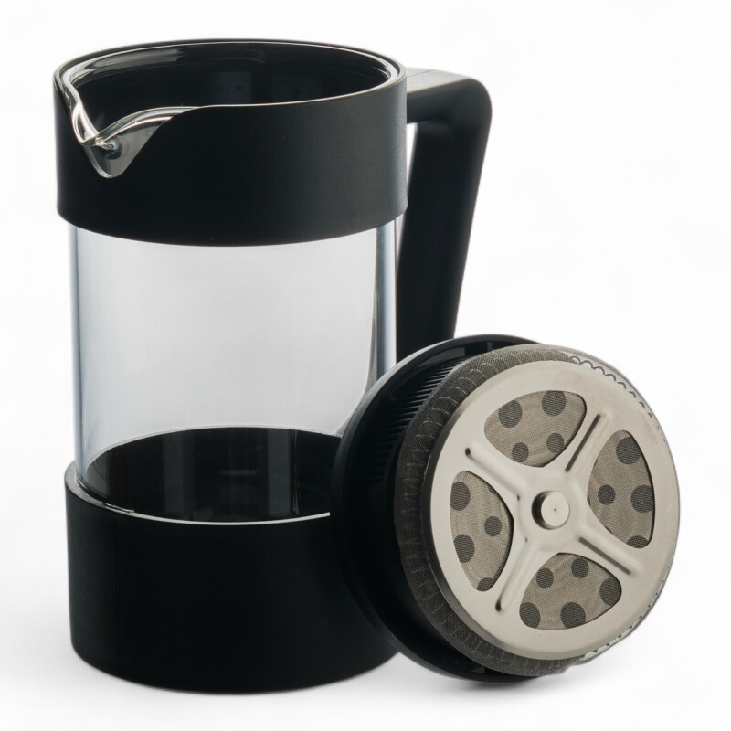 Cafetera Prensa Francesa Borosilicato 600 Ml Filtro Acero Inox 304 Negro