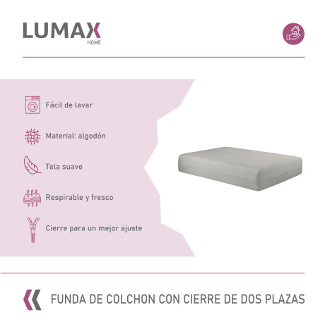 Funda de Colchón Lumax con cierre 2 Plazas x20cm Gris