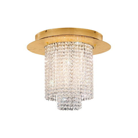 Lámpara de techo acero dorado y cristal VILALONES EG0131