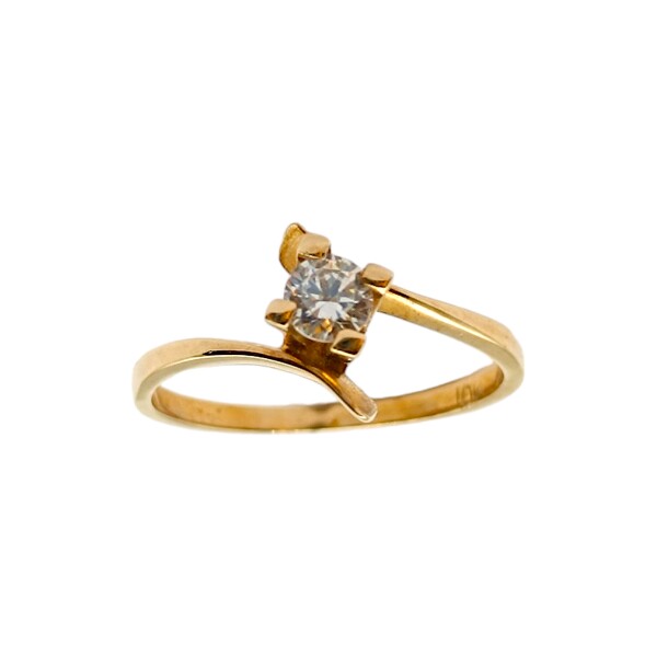 Anillo Solitario-Oro bajo-Piedra Zirconia-AN8074 conpiedra