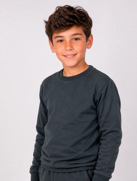 BUZO BÁSICO UNISSEX INFANTIL GRIS OSCURO