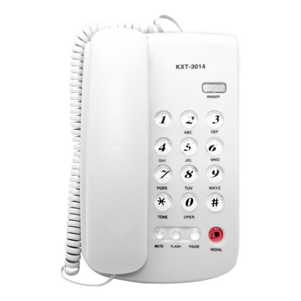 Teléfono De Base Fijo Números Grandes Panaphone Kxt-3014 Variante Color Blanco