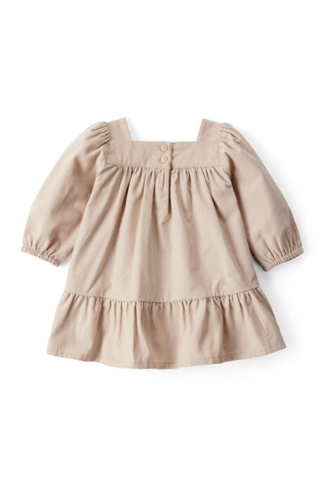 Vestido de pana, con bordado floral Sin color