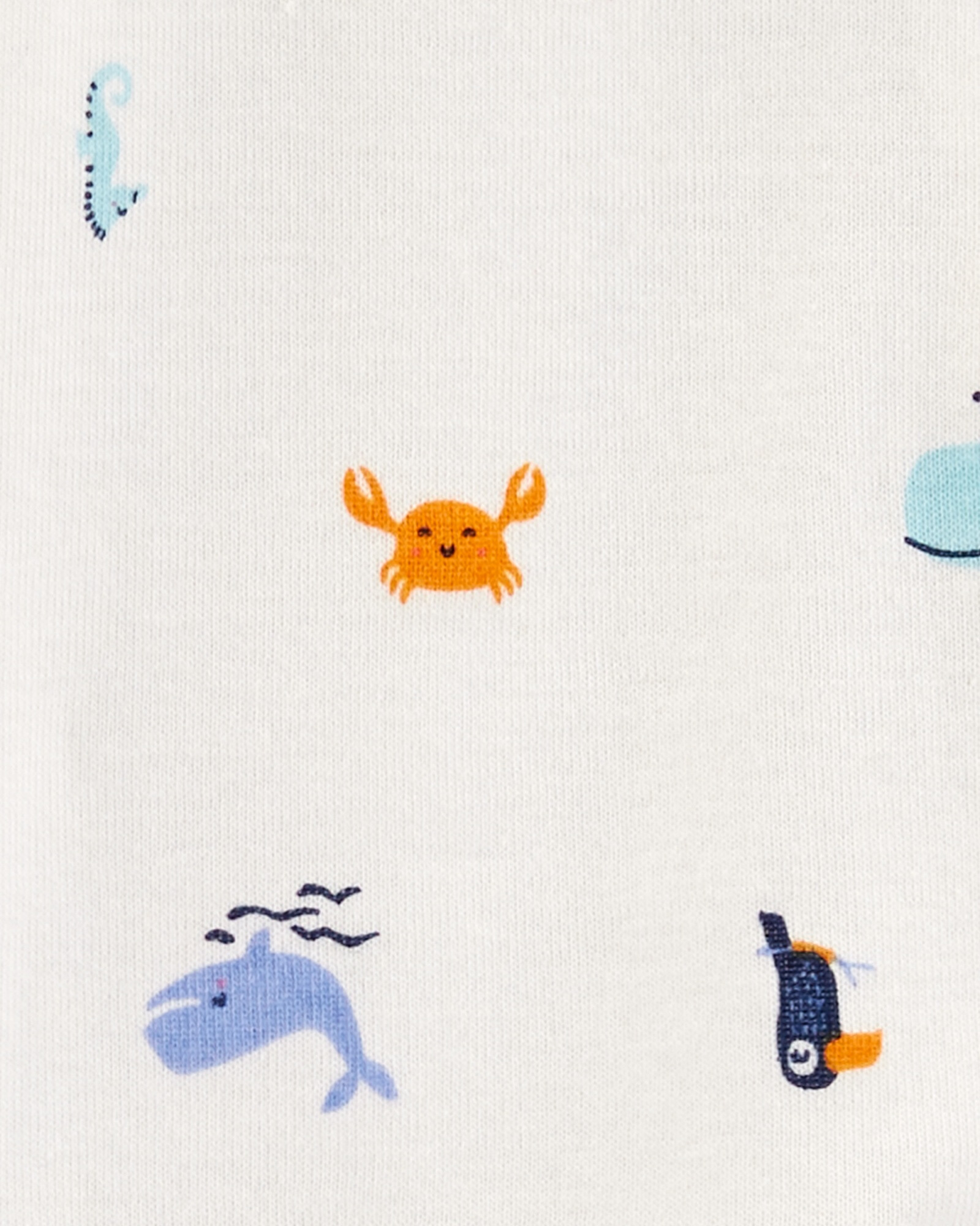 Pijama una pieza de algodón, diseño fauna marina Sin color