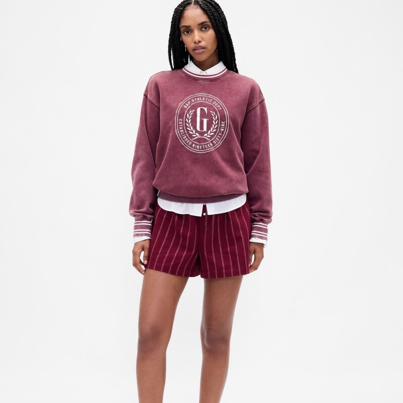 FLANNEL BOXER SHORT BURGUNDY STRIPE