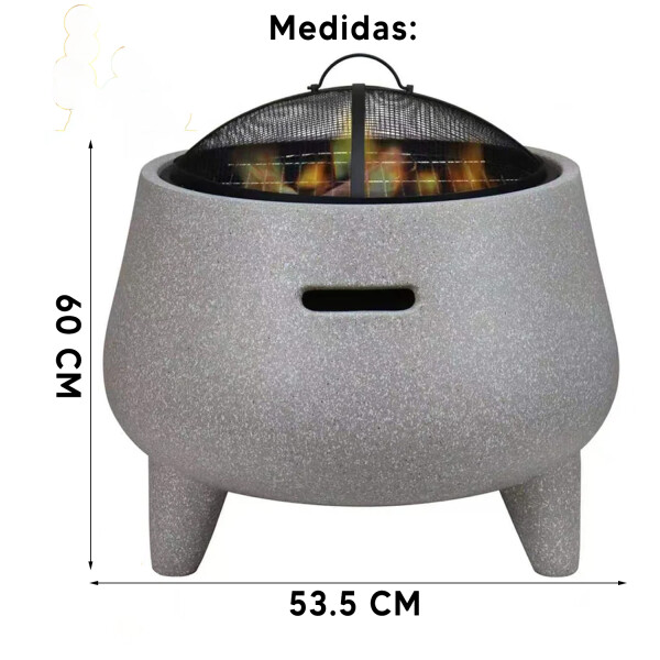 Brasero Fogón Quemador Redondo Fire King Dw639 BRASERO FIRE KING 60X60 DW639