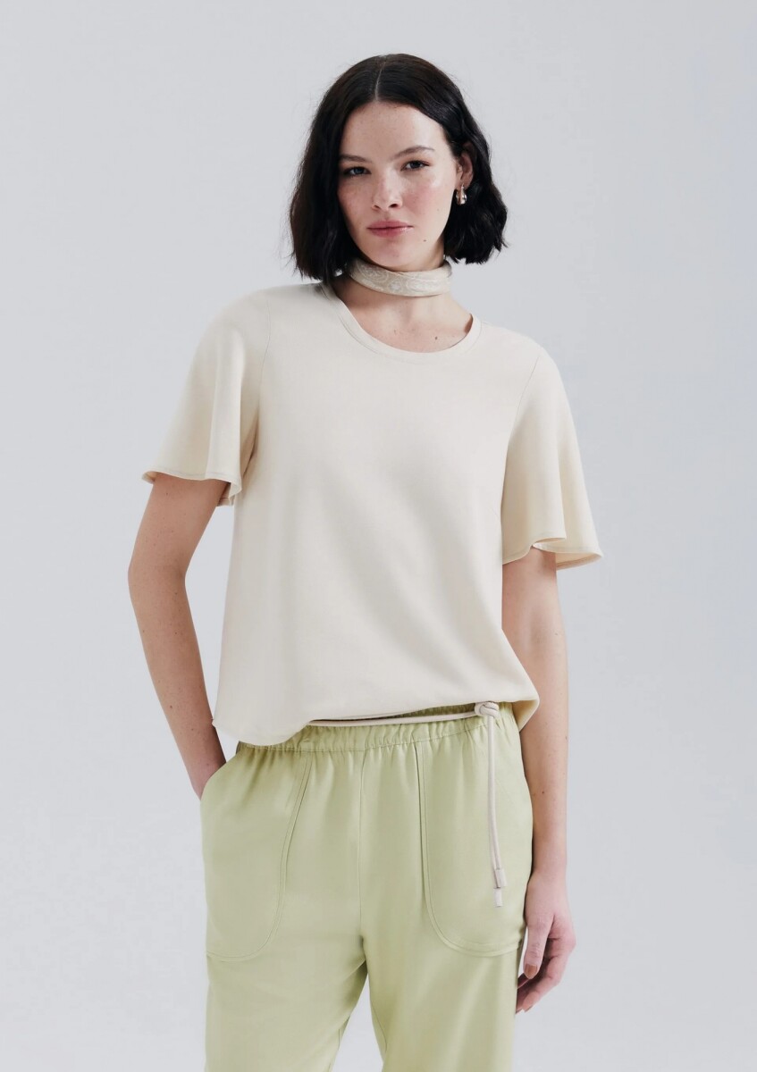 BLUSA CON MANGAS EVASÉ - BEIGE 