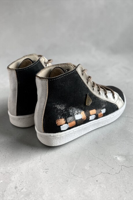 Bota Daria Negro Brillos Con Arte Bota Daria Negro Brillos Con Arte