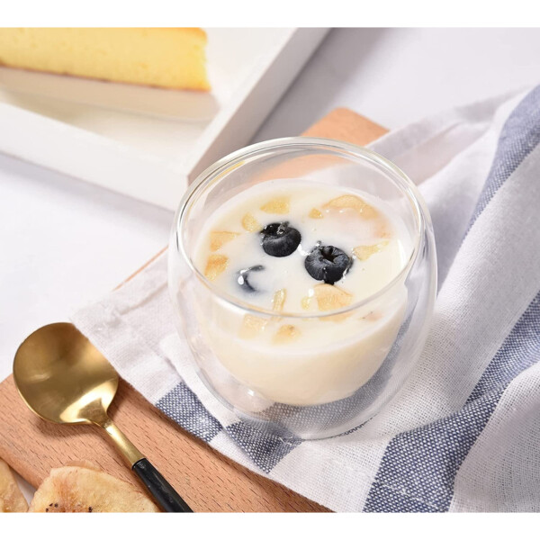 Vaso Vidrio Térmico Doble Pared Té Café Sin Asa 250 Ml Variante Modelo Chico