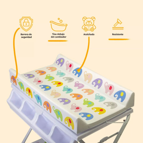 Bañito Bebé Plegable Con Cambiador Y Organizador Estrellas
