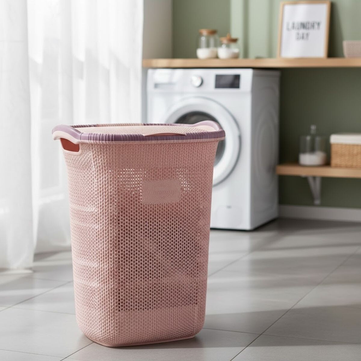 Cesto para ropa 65 lts - ROSA CLARO 