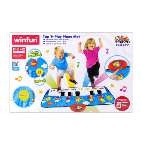 Tapete Alfombra de Piano Musical c/Sonidos Luz Niños Winfun Celeste