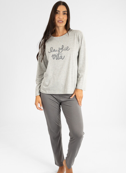 Pijama simple basic Gris
