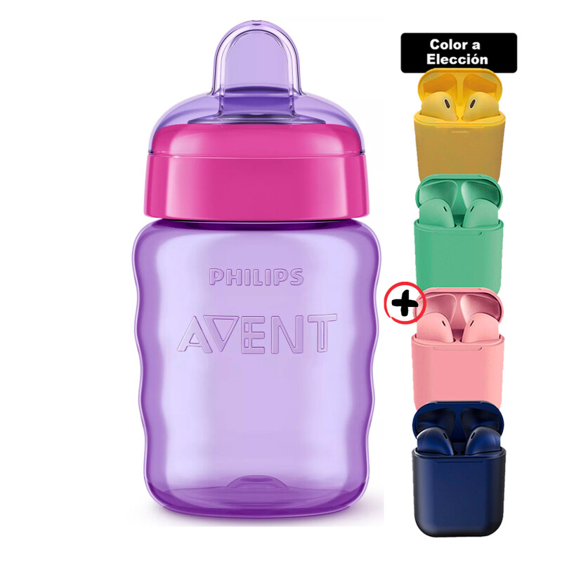 Vaso Para Bebés Antiderrame Philips Avent Easy Sip + Auriculares Vaso Para Bebés Antiderrame Philips Avent Easy Sip + Auriculares