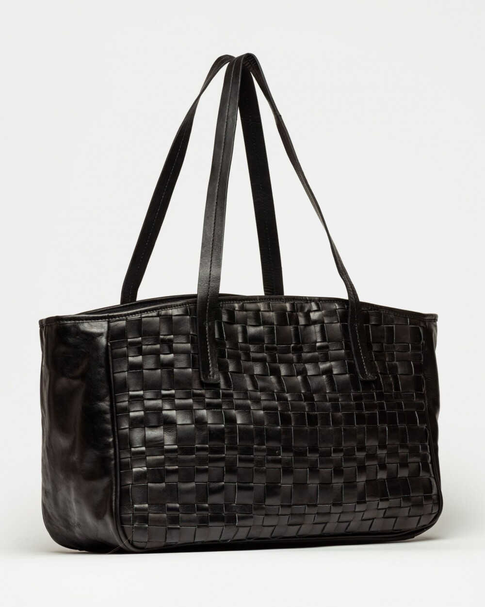Bolso The Knit Bag en cuero graneado Negro