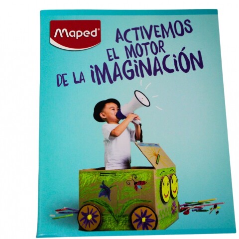CUADERNO MAPED RAYADO DE 96 HOJAS TAPA ACTIVEMOS EL MOTRO DE LA IMAGINACION