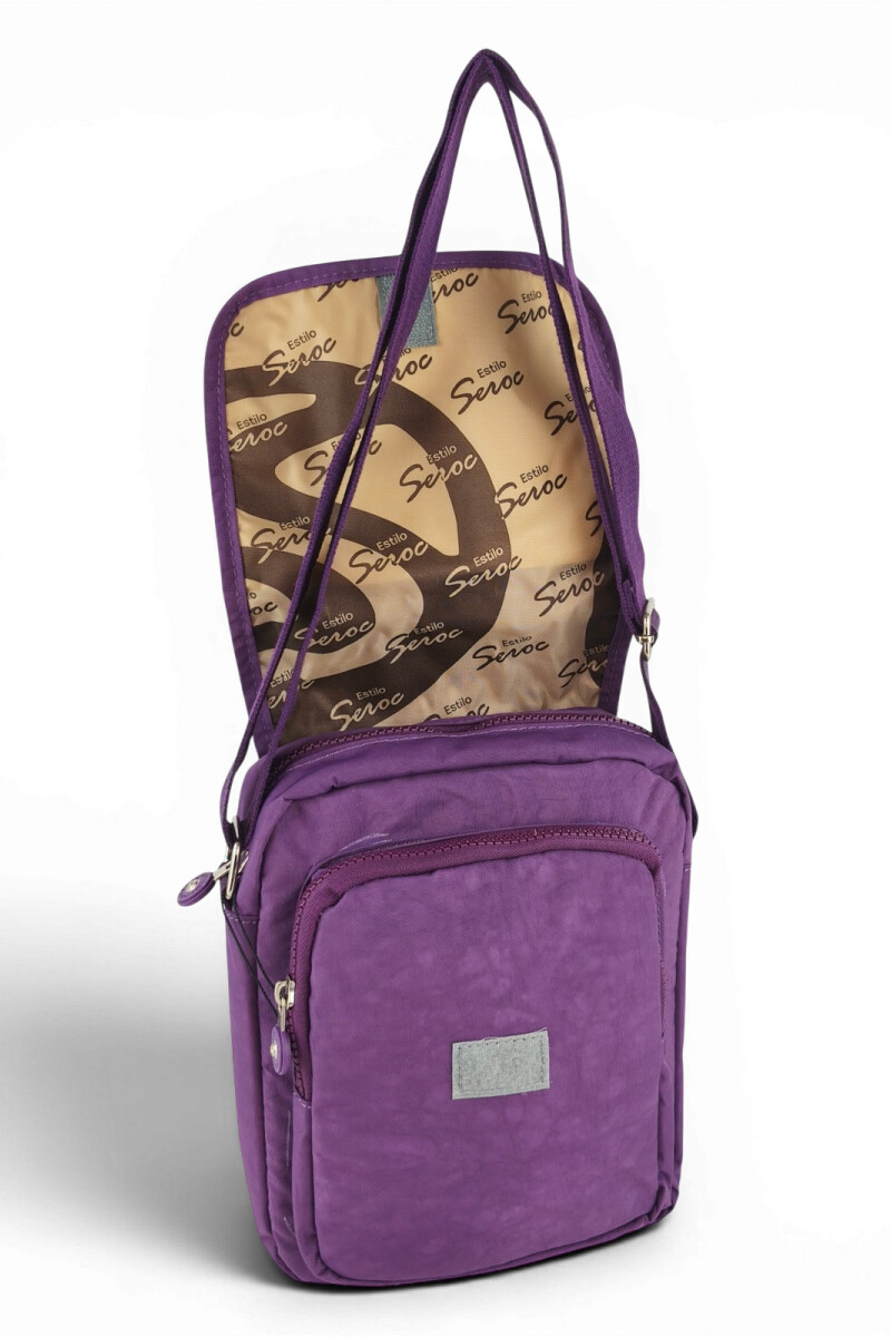 Morral Cruzado (Bandolera) en Tafeta Amasada Violeta