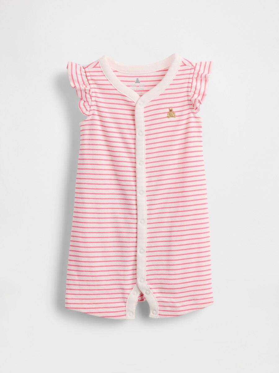 Enterito Short Bebé - Pink Stripe Wwh1065-A 