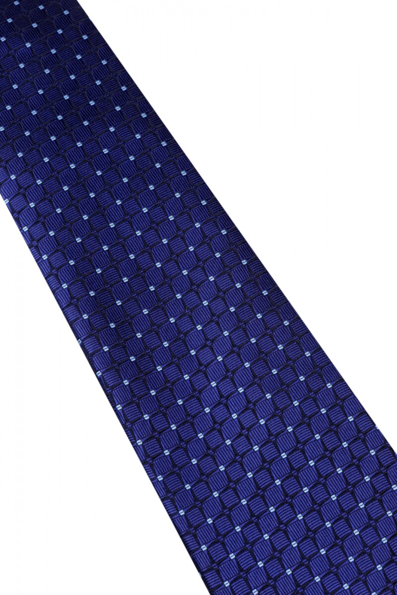 Corbata con pañuelo 8 cm - Azul Marino 