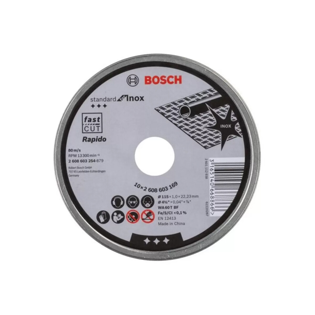 10 Discos abrasivos planos metal Ø115x1 Pro Bosch - BS3276 