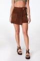 Falda Sur Leather Marron