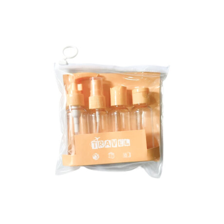 Set de frasquitos para viaje x6 accesorios en estuche Naranja