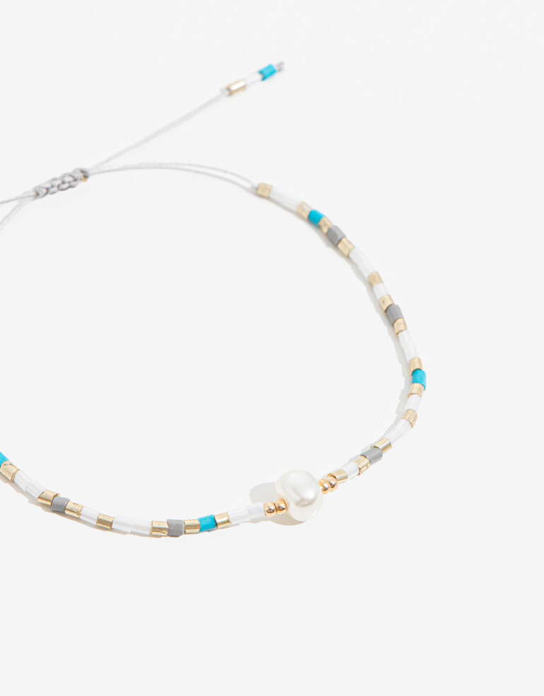 Pulseras Flexibles Canutillos Pulsera Con Beads - Combinacion Multicolor