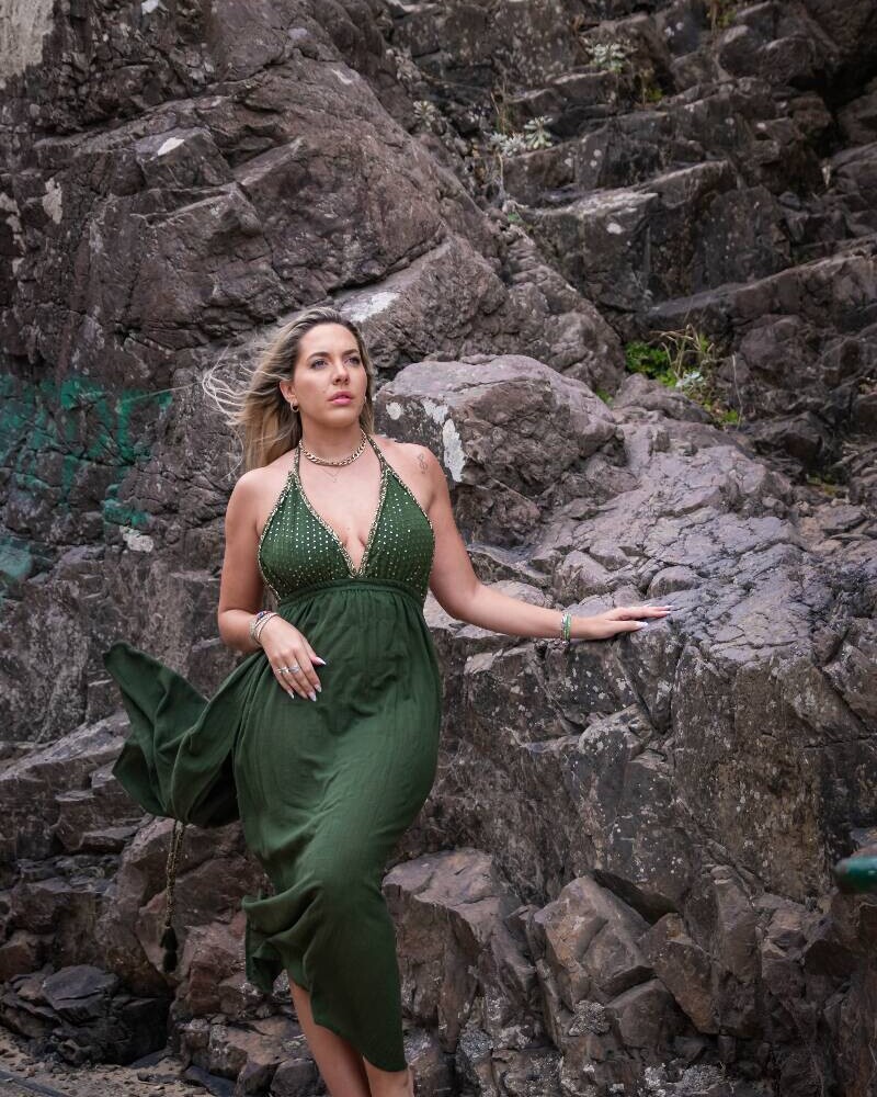 AIALA DRESS BORDADO Verde