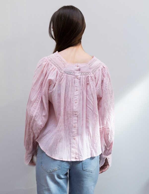 Blusa Algodon Esc Cuadrado ROSA