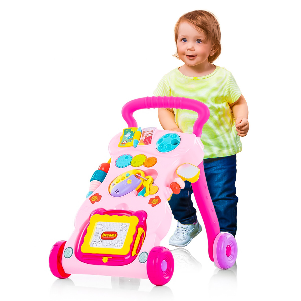 Caminador Bebe Andador Infantil Musical Caminar Niño - Rosa 