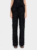 Pantalón Con Textura De Algodón negro