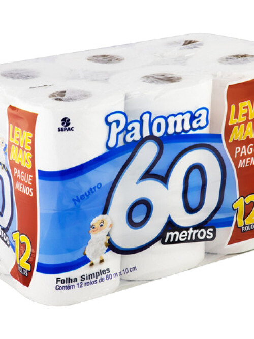 Papel higienico Paloma paqueton 12x60mts Papel higienico Paloma paqueton 12x60mts
