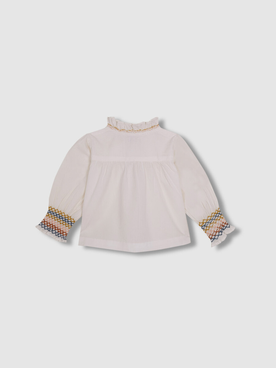 Blusa Con Smock Crudo