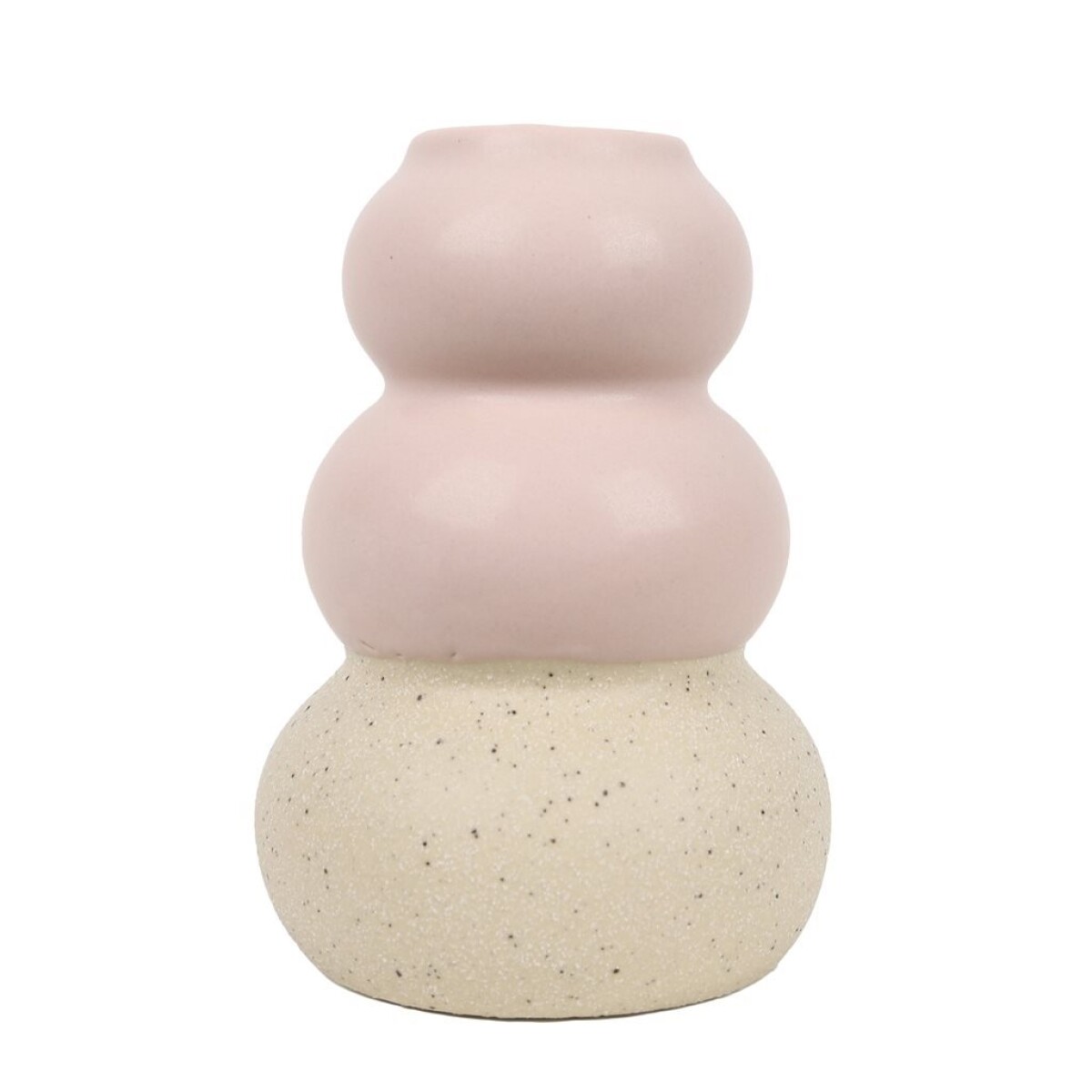 CANDELABRO ANILLOS 6x6x8.5CM CERAMICA ROSA 