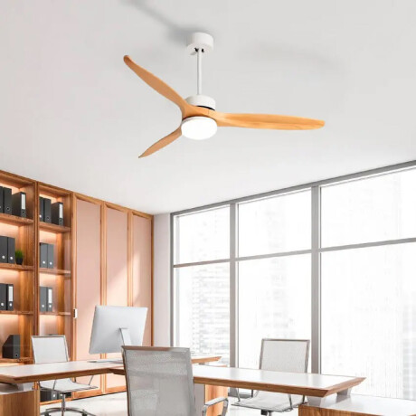 VENTILADOR DE TECHO EN MADERA 22W CON CONTROL REMOTO LOWA Luminaria LED y Ventilador de Techo con Control Remoto Lowa Natural Wooden