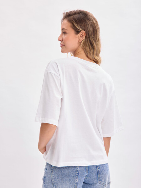 Remera oversize estampa Princesa Blanco