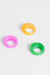 Set de tres anillos resina 23 mm multicolor