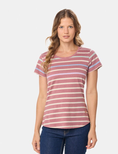 REMERA RAYADA Rosado