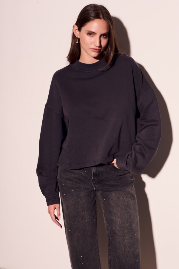 Sweater Algodón Lavado Negro Lavado