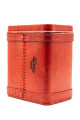 MATE CHARRUA YERBERO DE CUERO CHICO ROJO