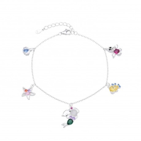 Pulsera de plata 925 con circonias, PRINCESAS. Pulsera de plata 925 con circonias, PRINCESAS.