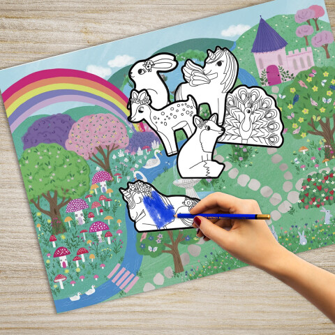 Pack x 20 Adhesivos para Colorear Crocodile Creek con Poster Unicornio