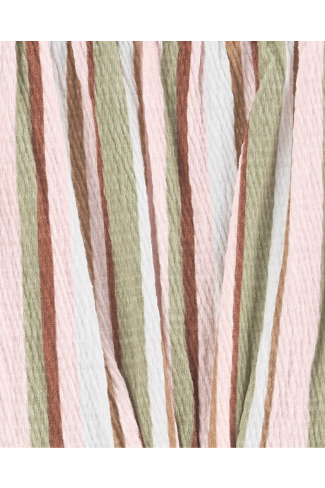 Monito corto de jersey arrugado, diseño a rayas Sin color