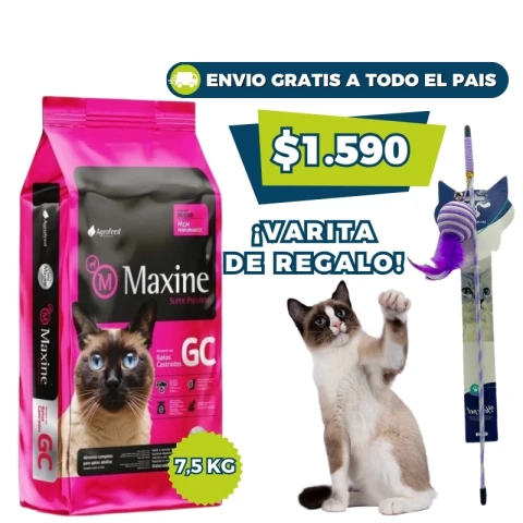 MAXINE GATOS CASTRADOS 7.5 KG + VARITA DE REGALO!