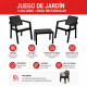 Juego jardín Prestij 2 Sillones + Mesa NEGRO